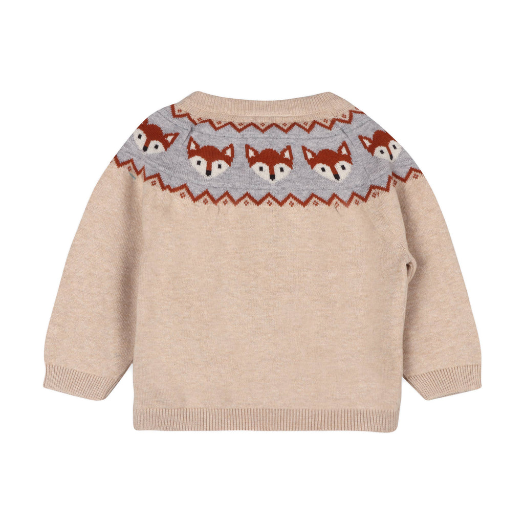 Viverano Organics Baby Clothing Fox Fair Isle Baby Sweater