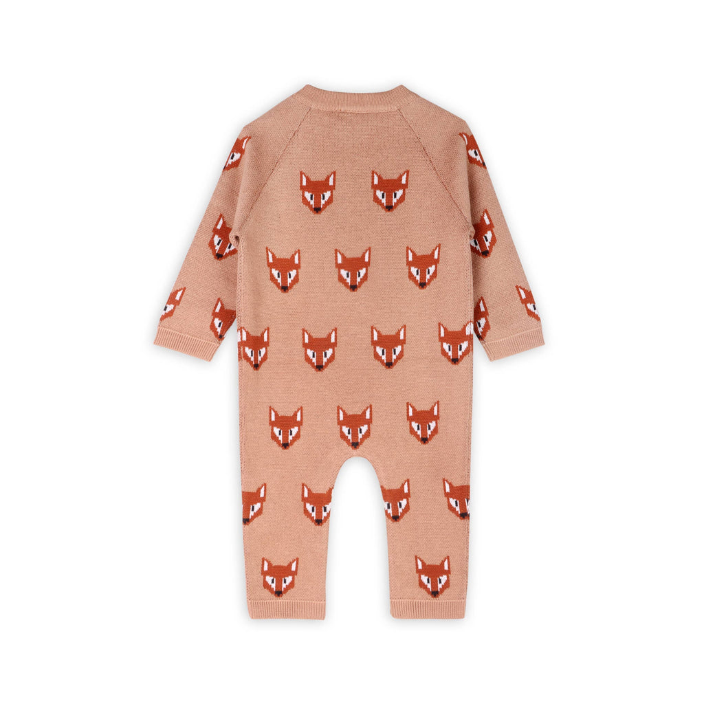Viverano Organics Baby Clothing Fox Knit Baby Hooded Jumpsuit