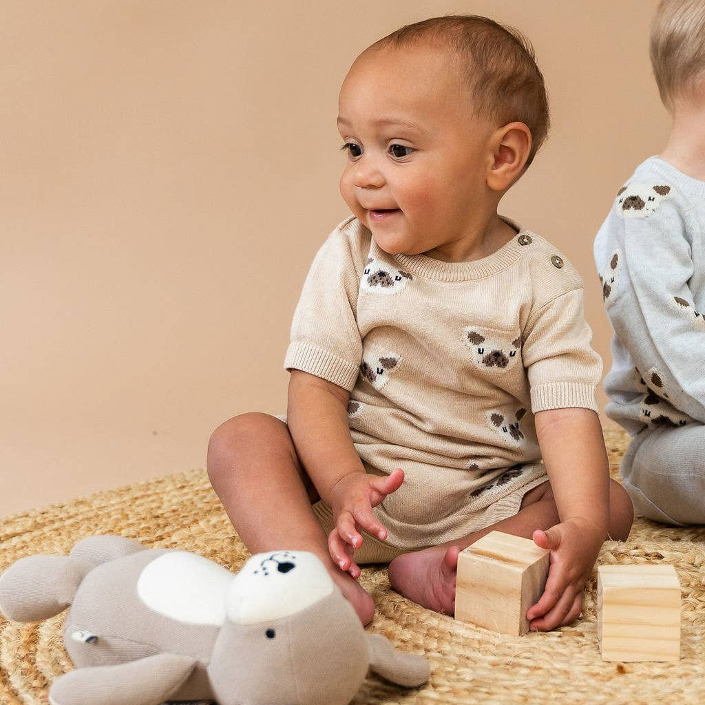 Viverano Organics SHOP Frenchie Jacquard Baby Romper