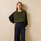 La Fée Maraboutée SHOP Gabina Sweater Vest, Khaki Green