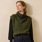 La Fée Maraboutée SHOP Gabina Sweater Vest, Khaki Green