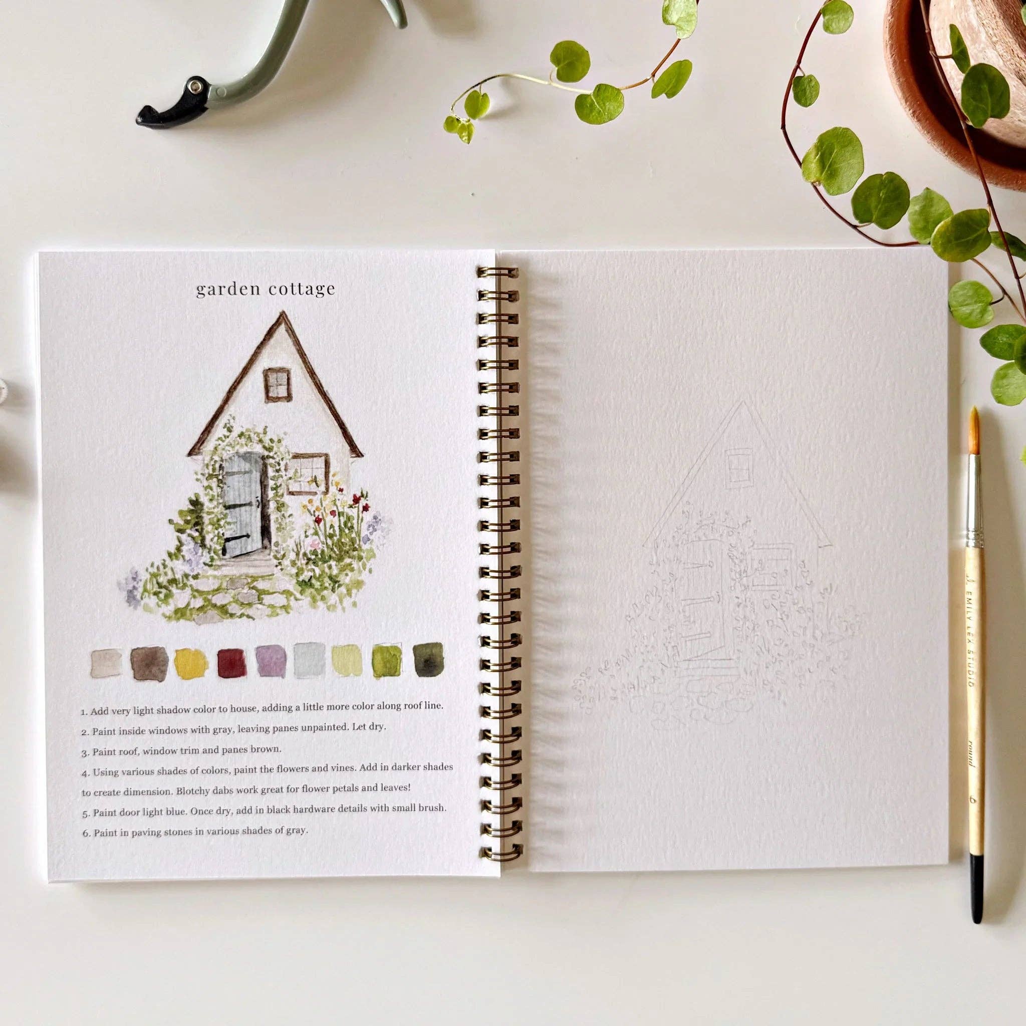 emily lex studio Garden watercolor workbook
