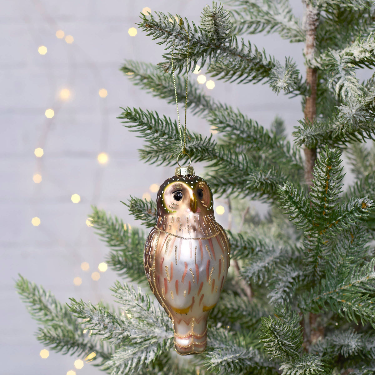 Primitives by Kathy SHOP Glass Screech Owl Ornament