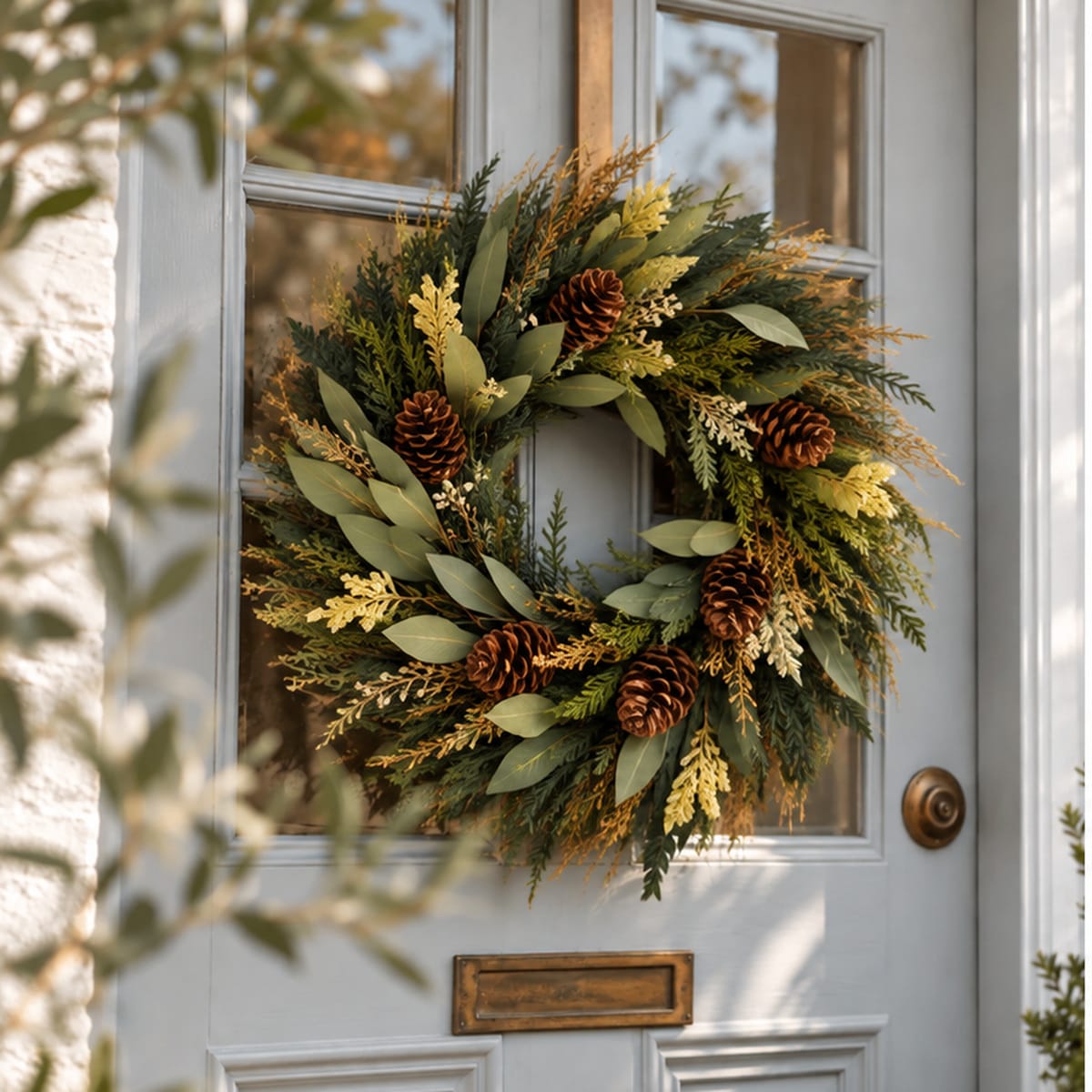 Andaluca SHOP Golden Forest Christmas Wreath, 18"
