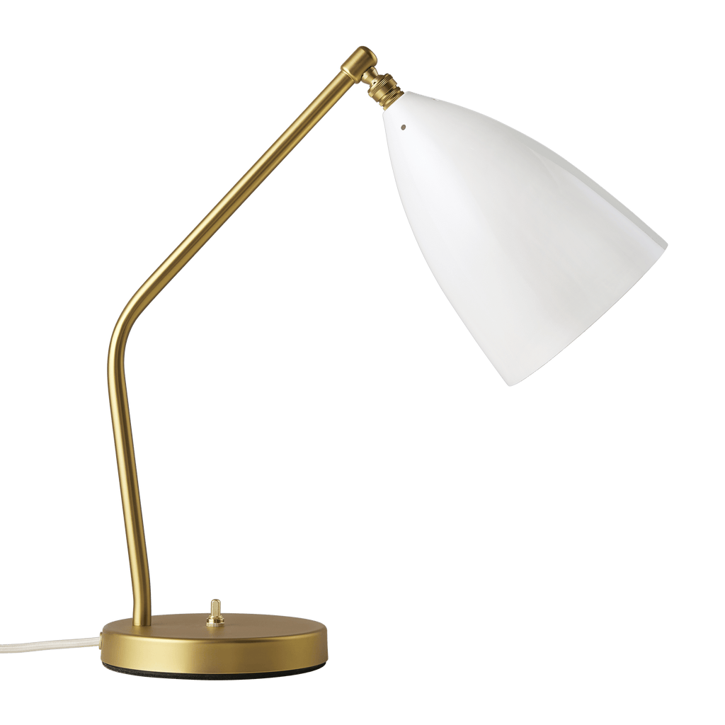 Gubi Lighting Glossy Alabaster White Gräshoppa Table Lamp