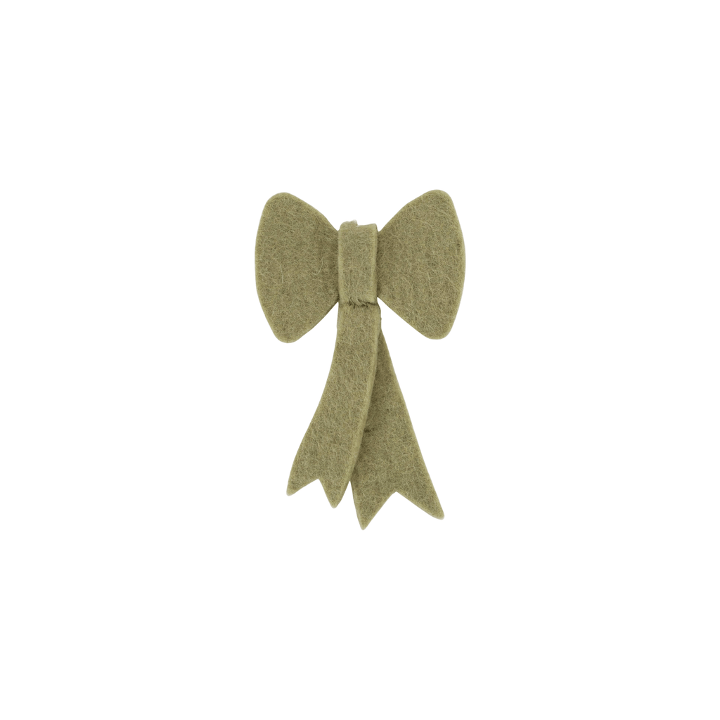 Gry and Sif Holiday Ornaments Green Bow Felt Ornament