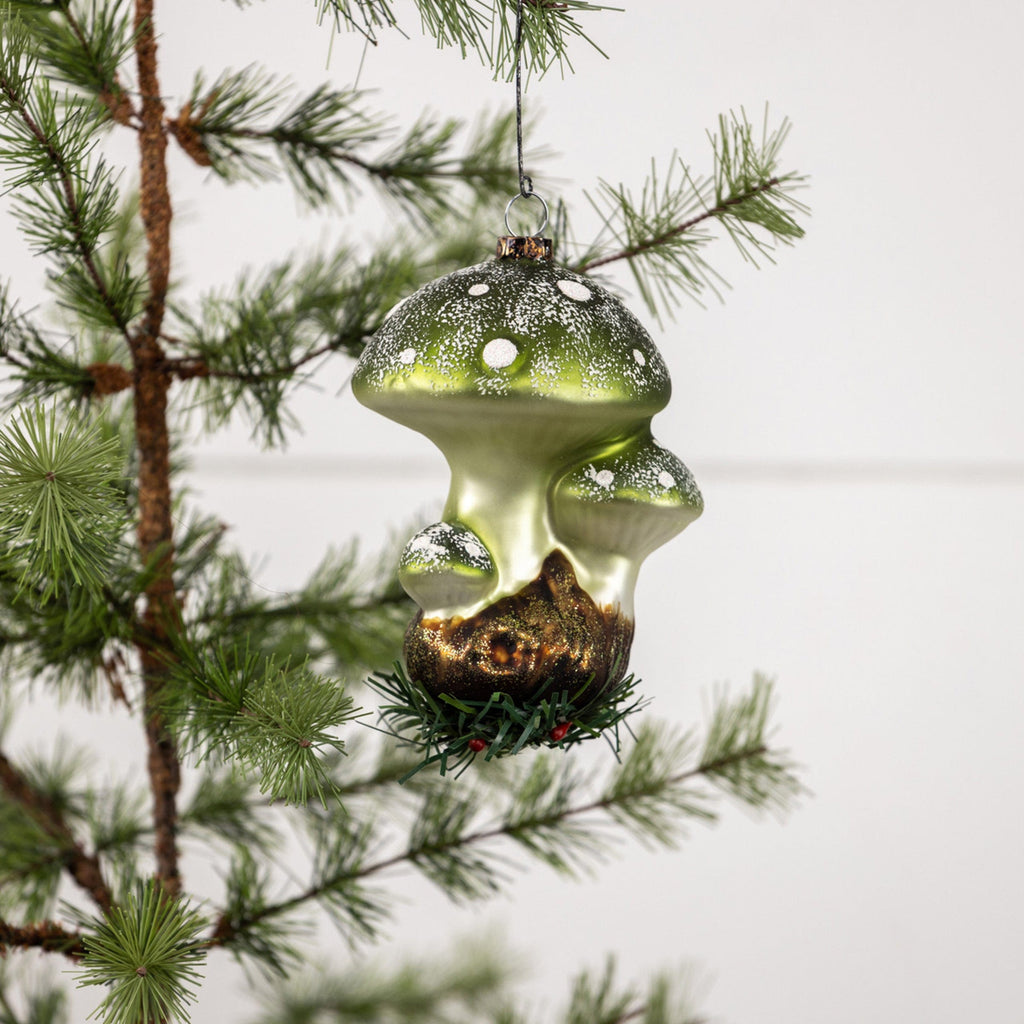 Ragon House Holiday Ornaments Green Spotted Mushroom Ornament