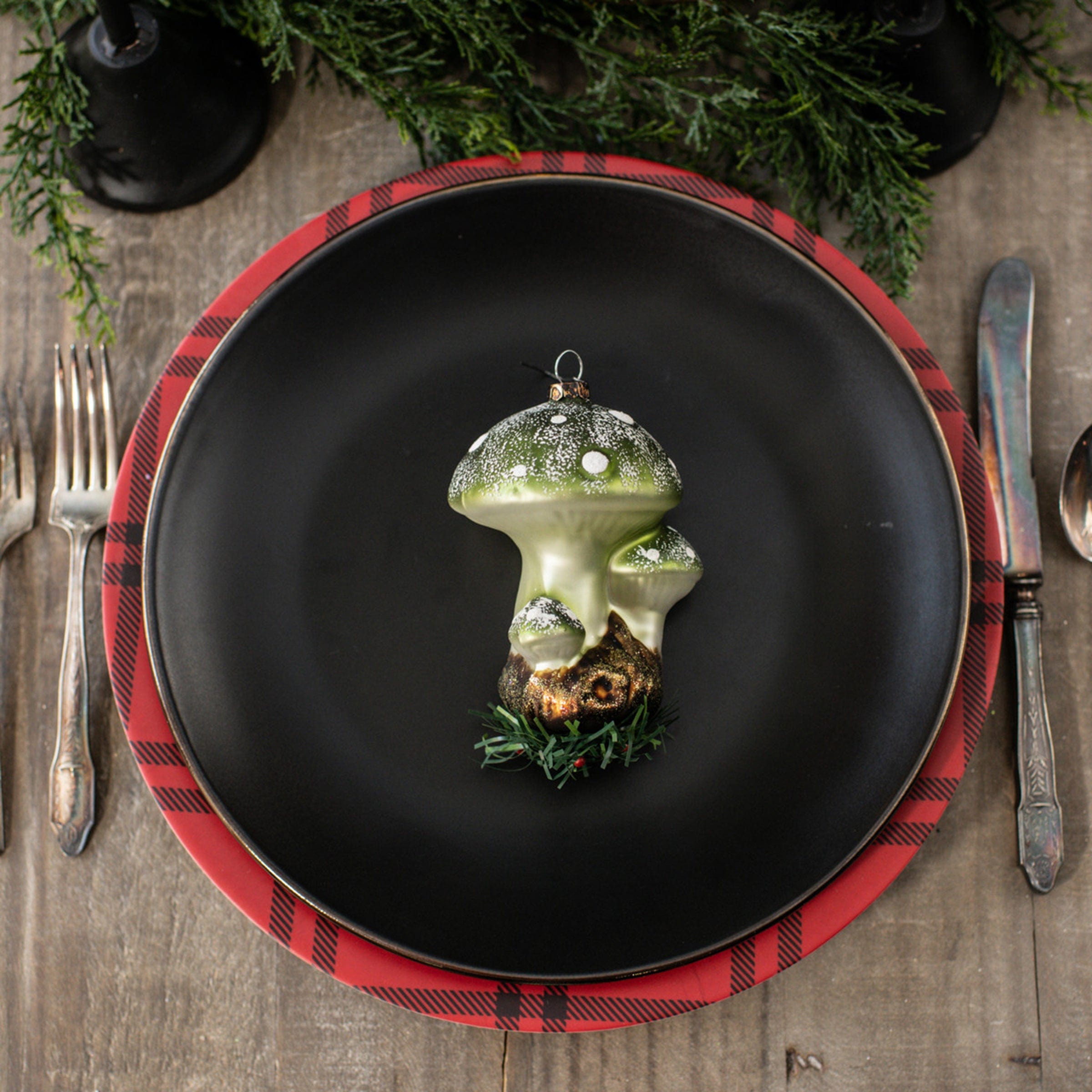 Ragon House Holiday Ornaments Green Spotted Mushroom Ornament