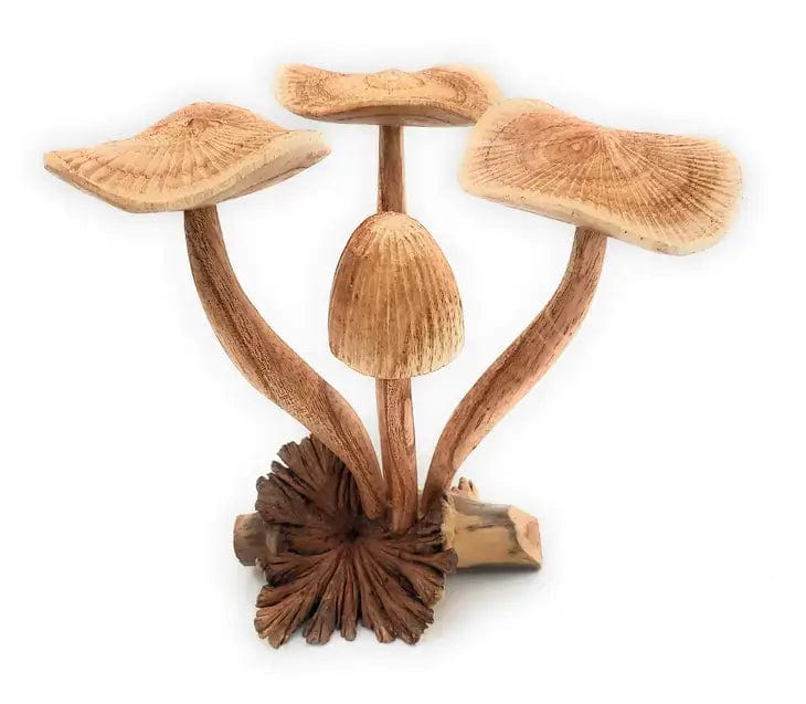 A Lost Art Extra Large Hand-Carved Wooden Mushroom