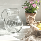 Villa Lua Home Large Hand-etched Blown Pitcher
