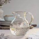 Villa Lua Home Large Hand-etched Blown Pitcher