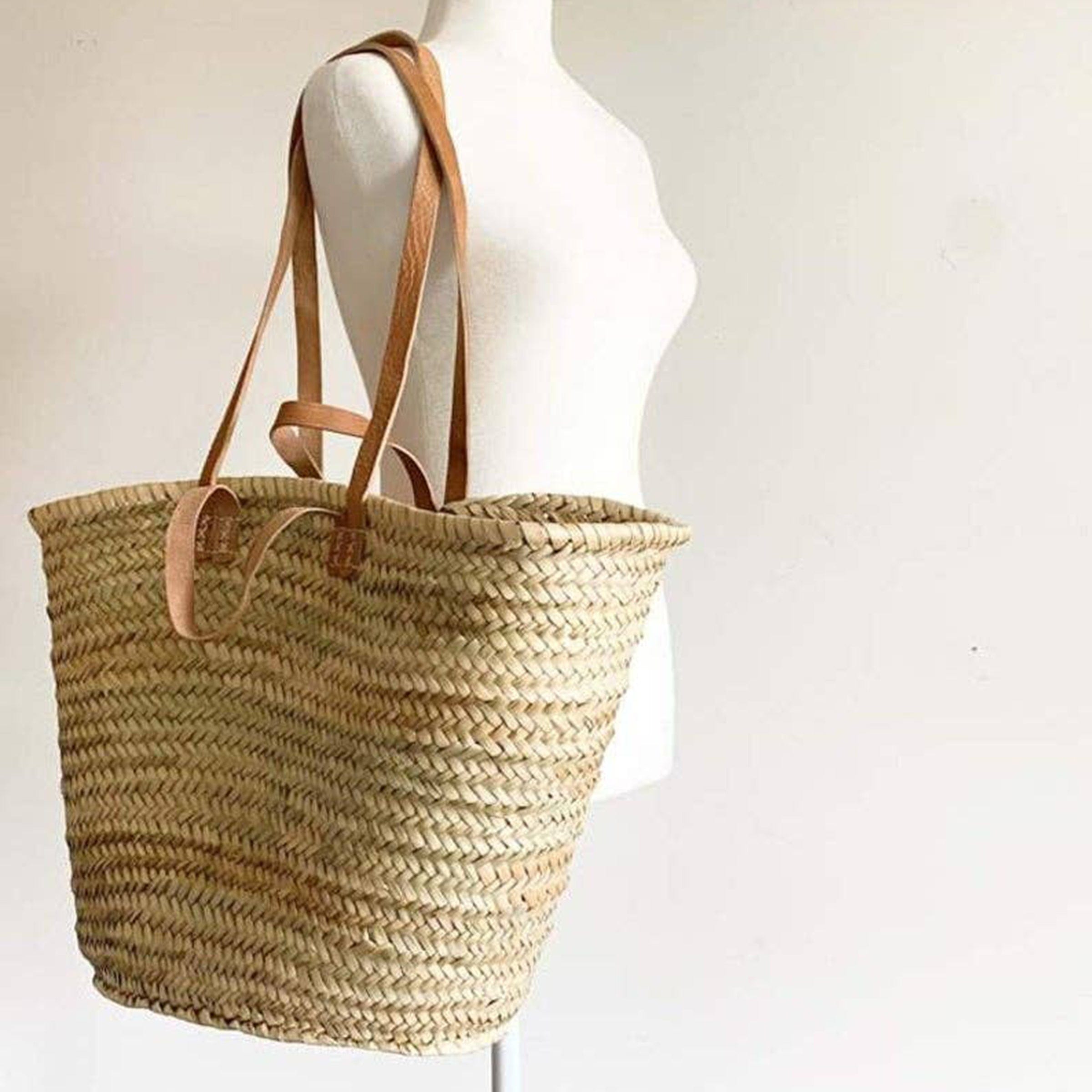 Iconic straw bag French Basket and Detachable Inside Pocket french market  basket | French Baskets