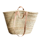 HandmadeBestSeller Handmade French Market Basket with Double Leather Handles