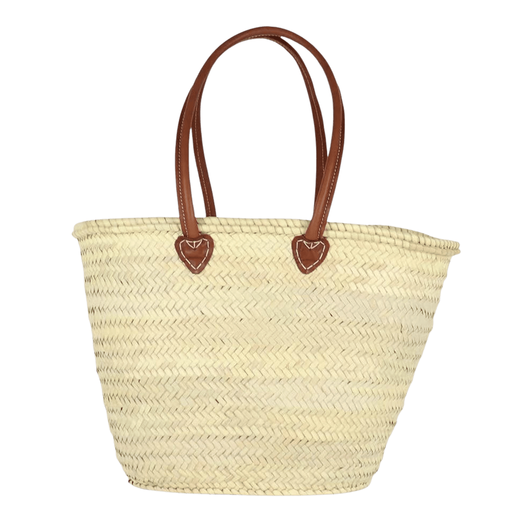 HandmadeBestSeller Brown Handmade French Market Basket with Single Leather Handle