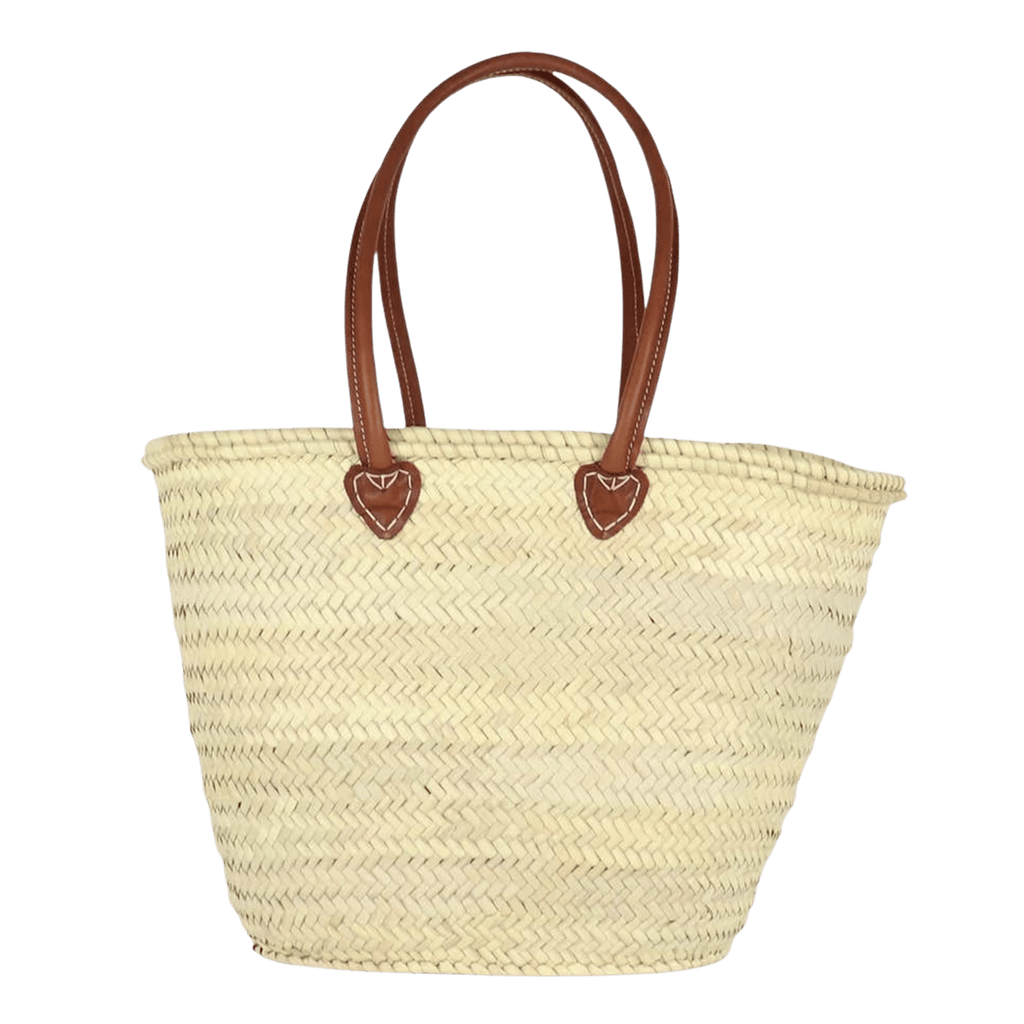 HandmadeBestSeller Brown Handmade French Market Basket with Single Leather Handle