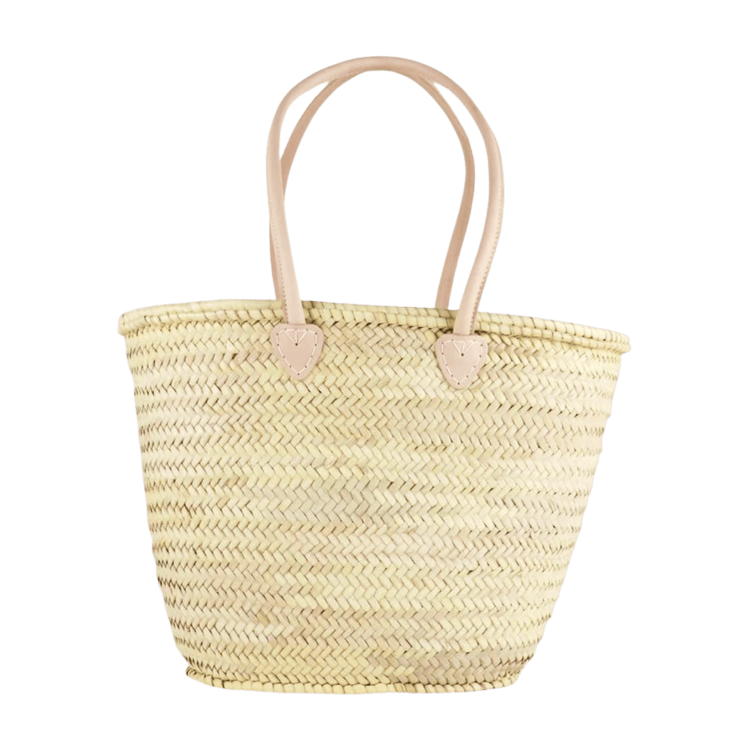 HandmadeBestSeller Natural Handmade French Market Basket with Single Leather Handle