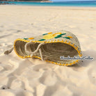 HandmadeBestSeller HandmadeBestSeller - Handwoven Straw Beach Bag with Lemon Motif, Short Handle