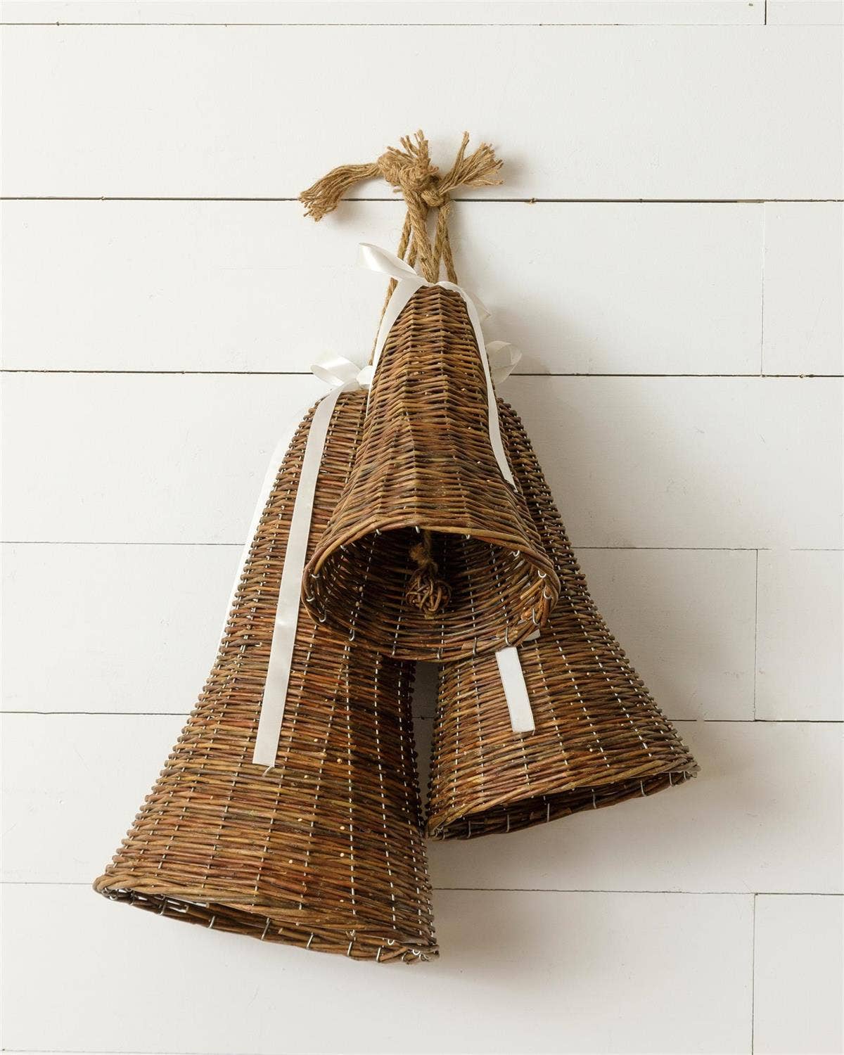 Audrey's Home & Gift SHOP Hanging Wicker Bells, Set of 3