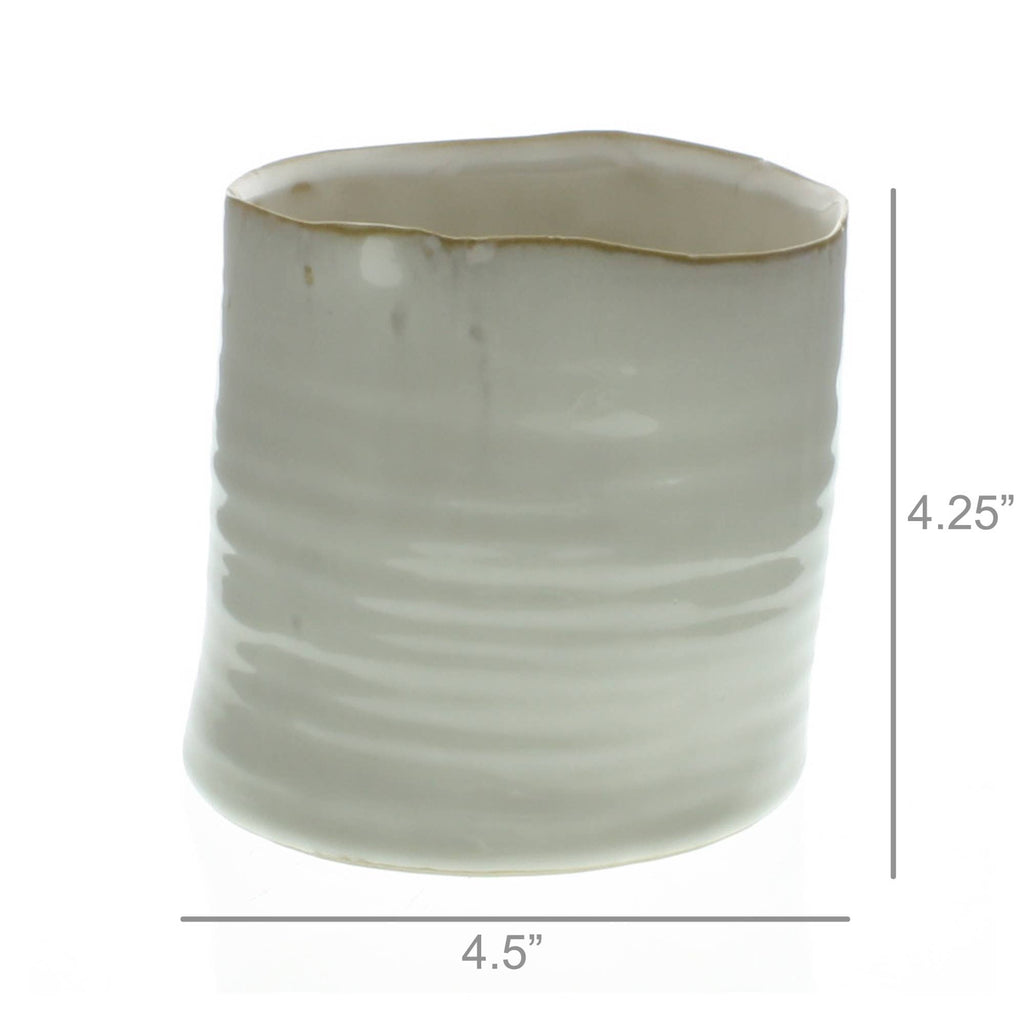 HomArt HomArt - Bower Ceramic Vase - Med Wide - Fancy White