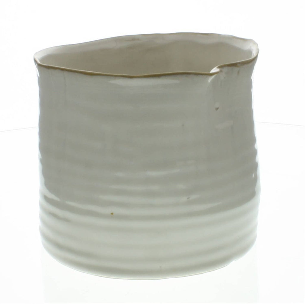 HomArt HomArt - Bower Ceramic Vase - Med Wide - Fancy White