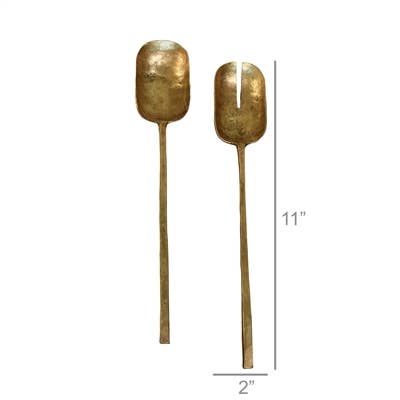 HomArt HomArt - Hayes Salad Servers, Brass - Brass