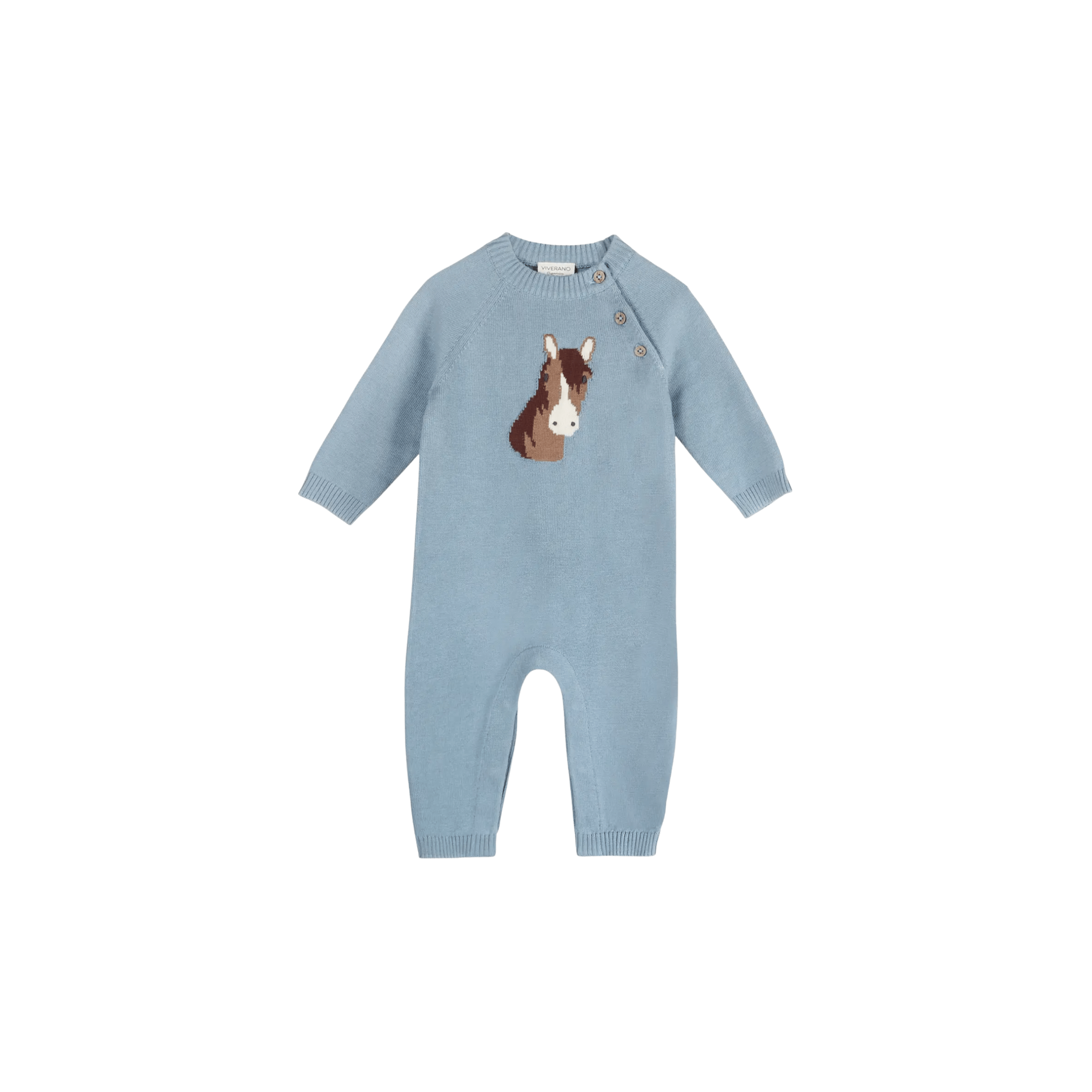 Viverano Organics SHOP Horse Jacquard Baby Jumpsuit