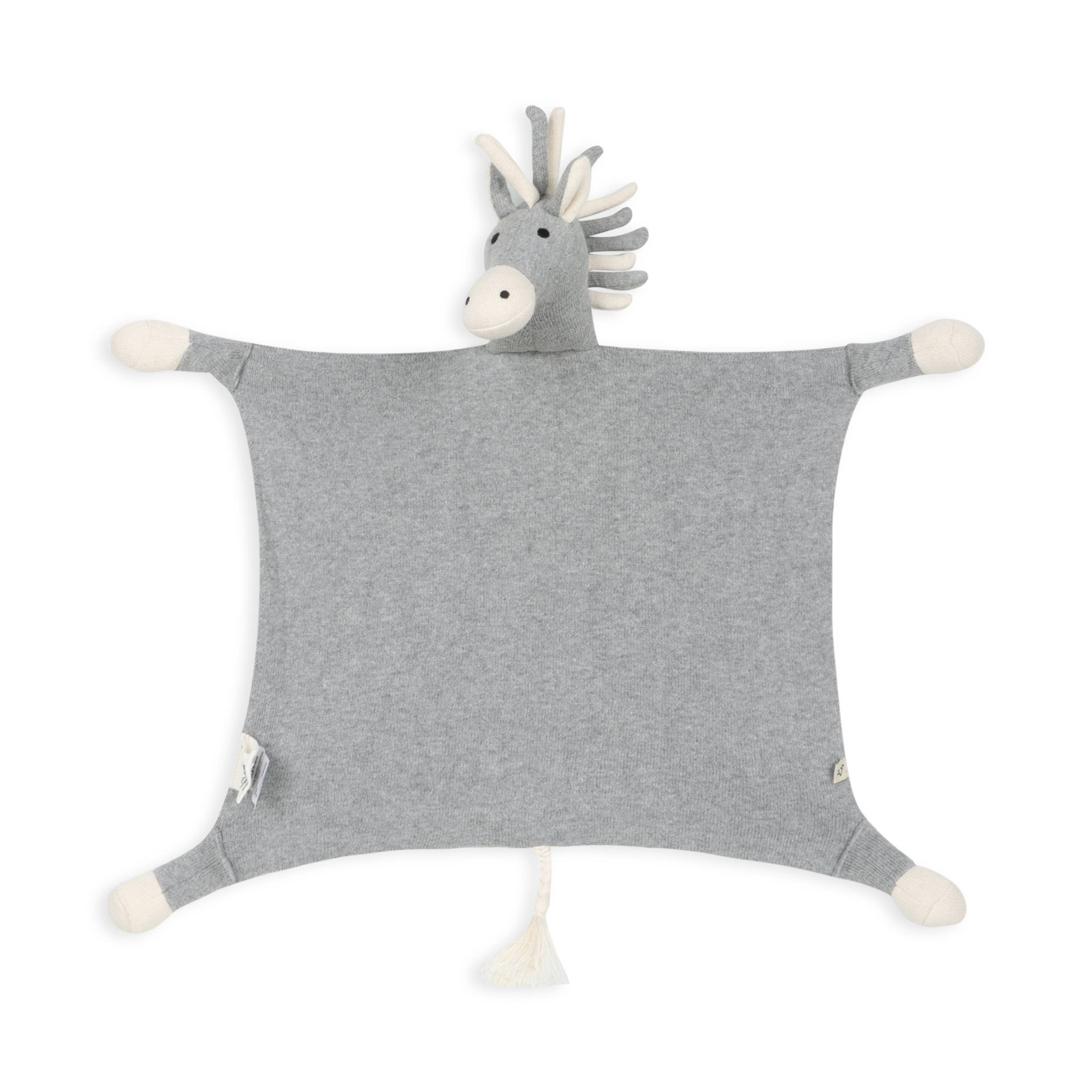 Viverano Organics Baby & Toddler Natural Heather Horse - Organic Baby Lovey Security Blanket Cuddle Cloth