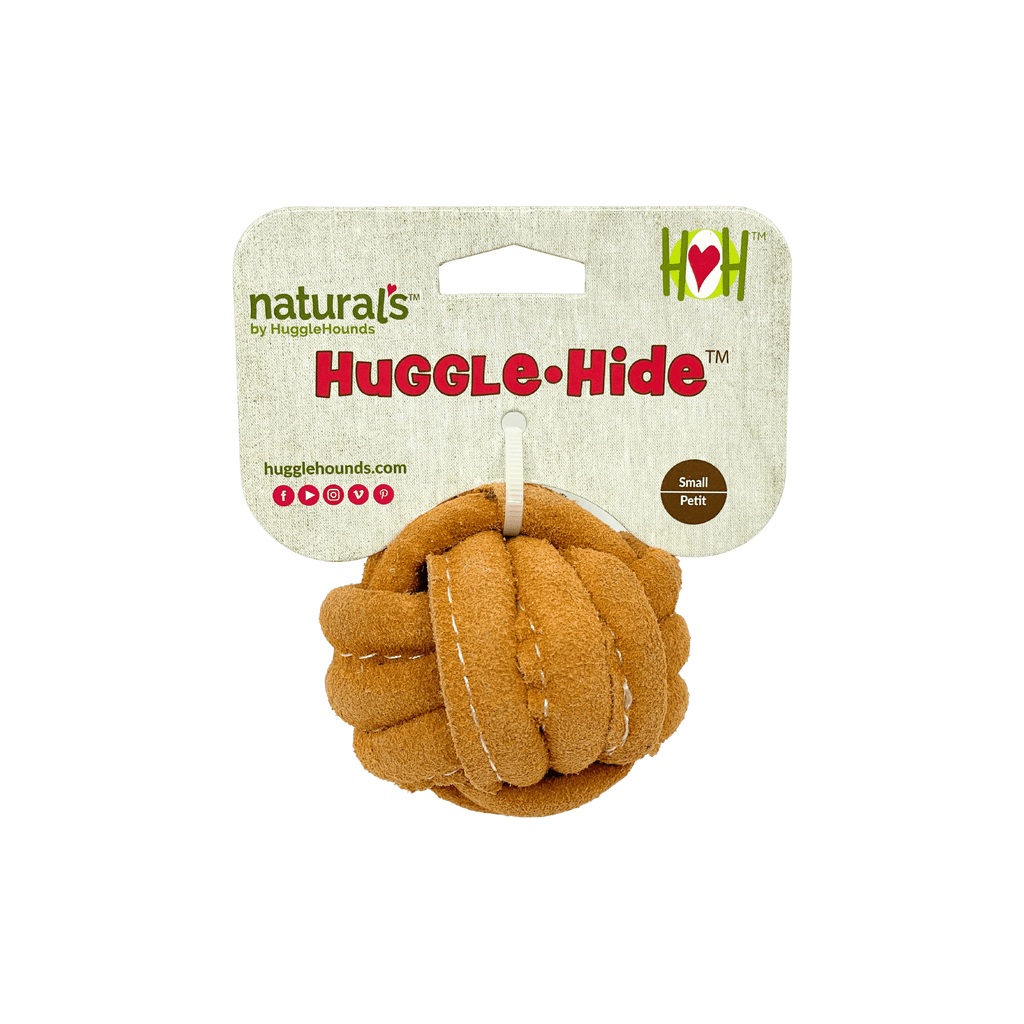 HuggleGroup HuggleGroup - Huggle-Hide® Natural Leather Ball Dog Toy