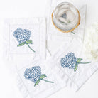 8 Oak Lane Cloth Napkins Hydrangea Embroidered Cotton Cocktail Napkin Set of 4
