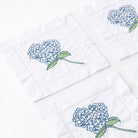 8 Oak Lane Cloth Napkins Hydrangea Embroidered Cotton Cocktail Napkin Set of 4