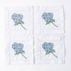 8 Oak Lane Cloth Napkins Hydrangea Embroidered Cotton Cocktail Napkin Set of 4