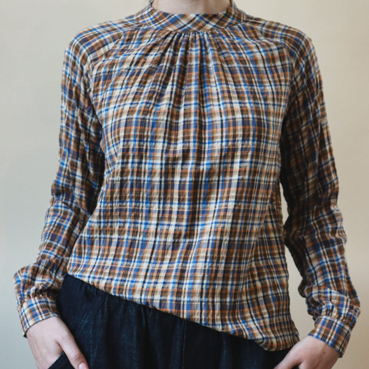 The Little Project SHOP Pumpkin Plaid / X-Small Ione Top