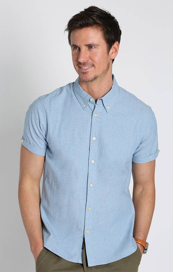 JACHS JACHS - Beige Noho Short Sleeve Chambray Shirt