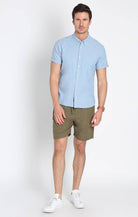 JACHS Clothing JACHS - Beige Noho Short Sleeve Chambray Shirt