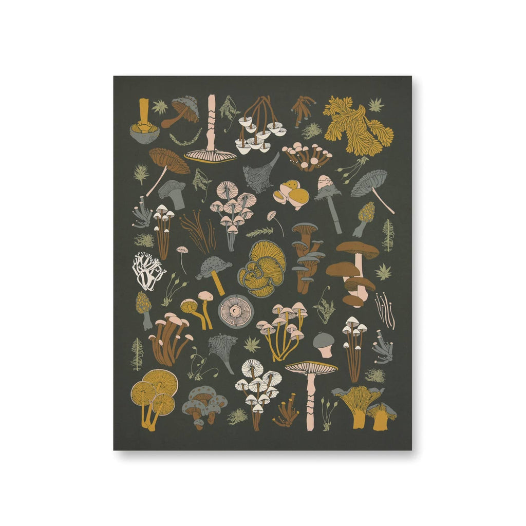 June & December 8" x 10" June & December - Mosses + Mushrooms Art Print, 8x10