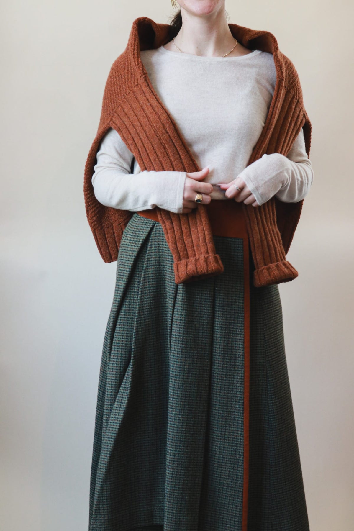 Tripleroot SHOP Khaki Corduroy Pleated Skirt