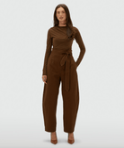 Josh V SHOP Kian High-Rise Balloon Fit Trousers, Brown