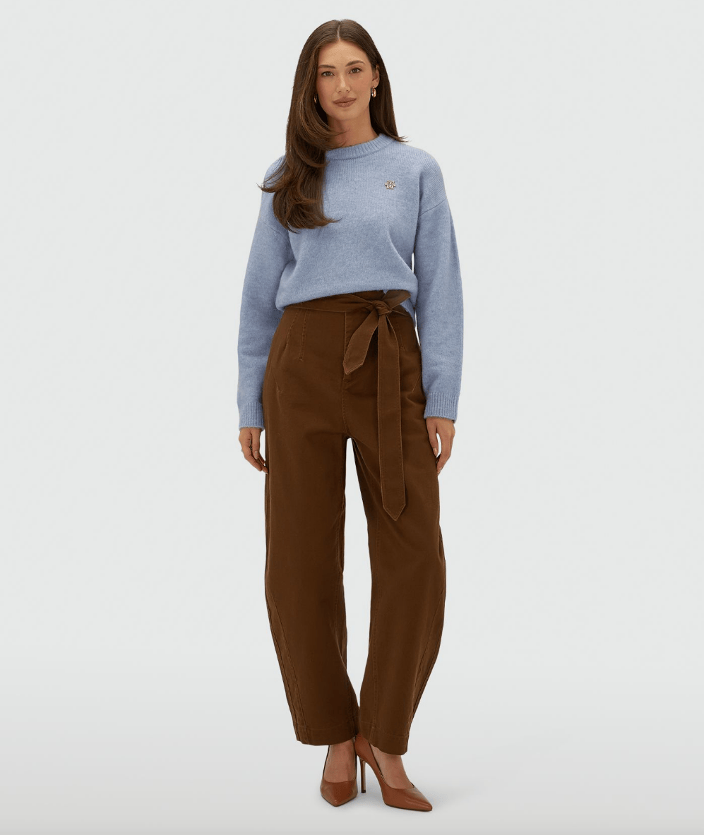 Josh V SHOP Kian High-Rise Balloon Fit Trousers, Brown