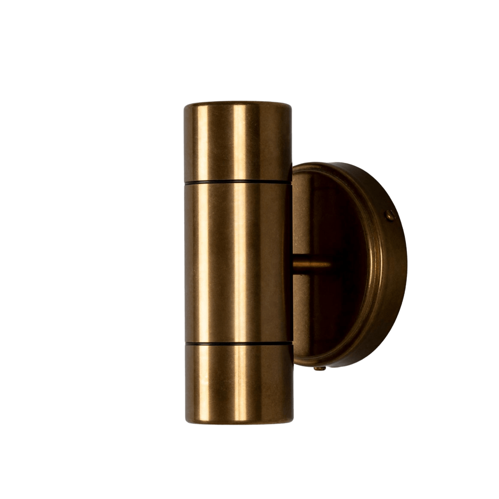 Mullan Lighting Lighting Antique Brass / IP44 (Interior/Damp) Lana Up / Down Brass Outdoor Wall Sconce