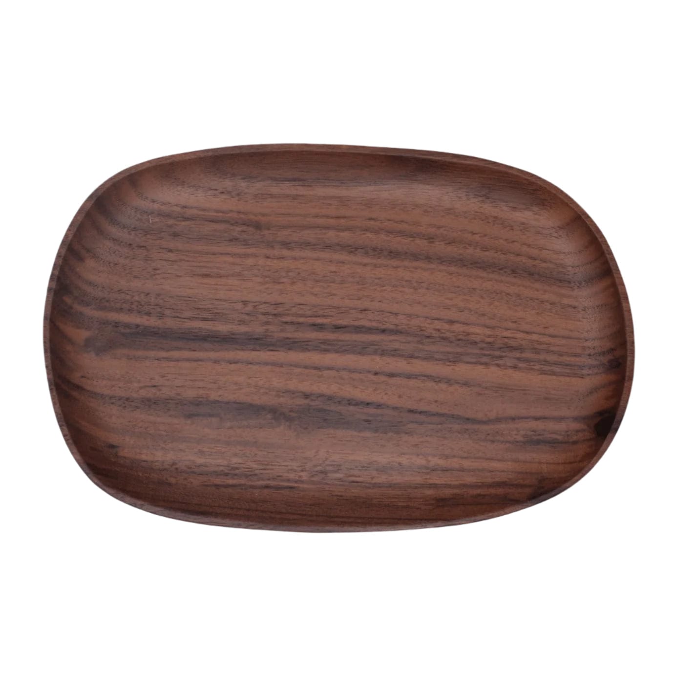 JBrody & Co. Decorative Trays Large Pebble Tray, Walnut Wood