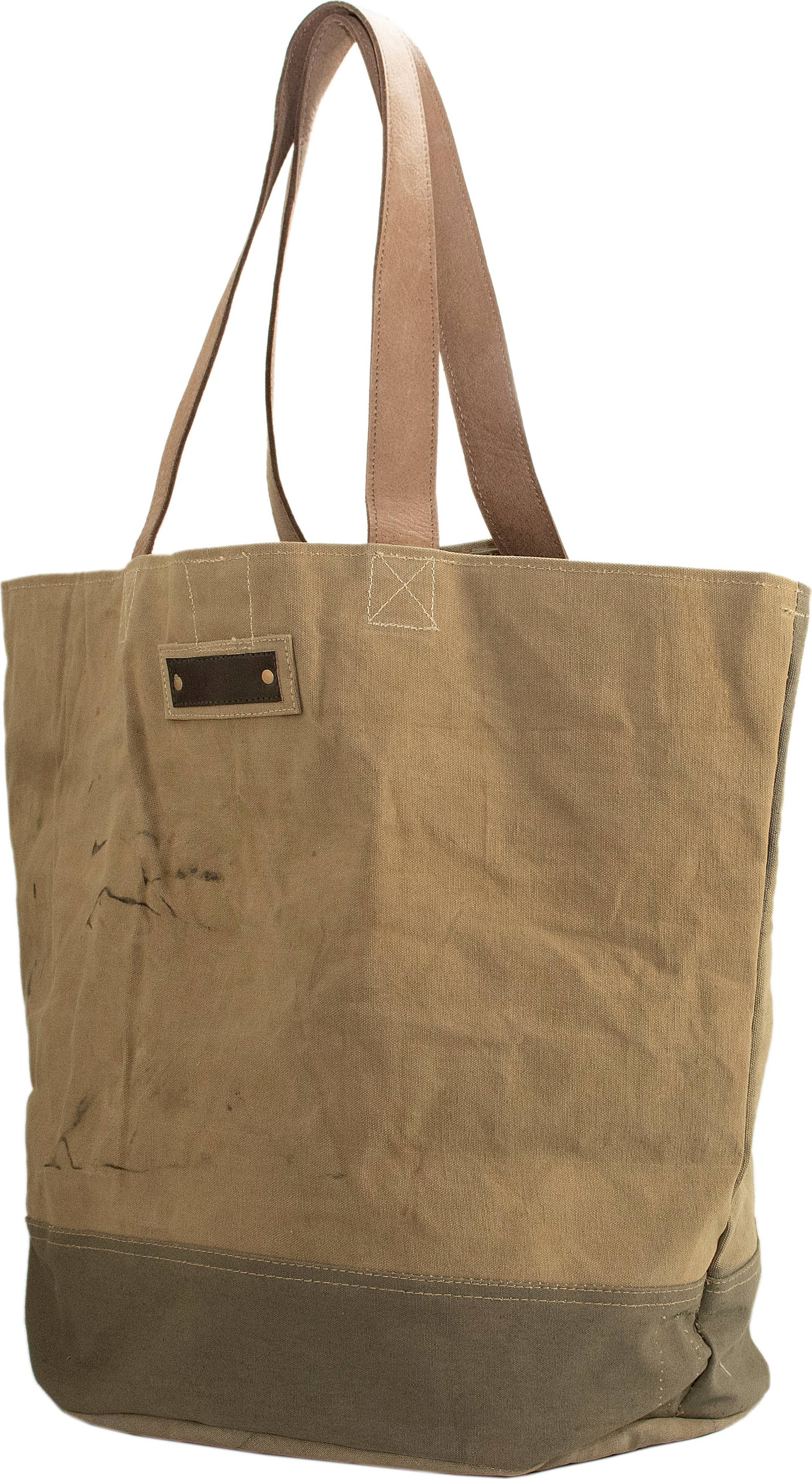 Vintage Addiction Bag Large Plain Recycled Military Tent Tote
