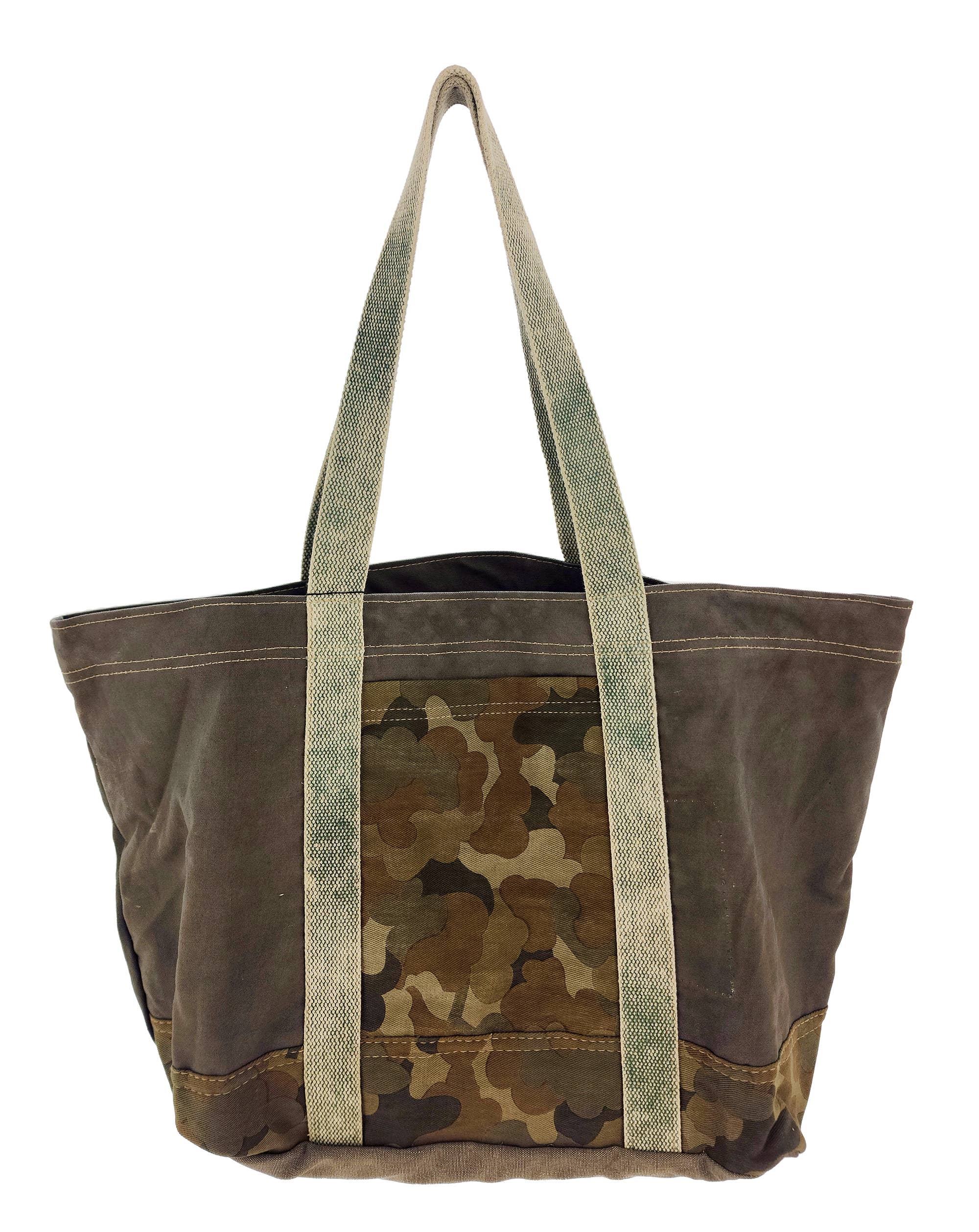 Vintage Addiction Bag Large Recycled Tent Tote with Camouflage