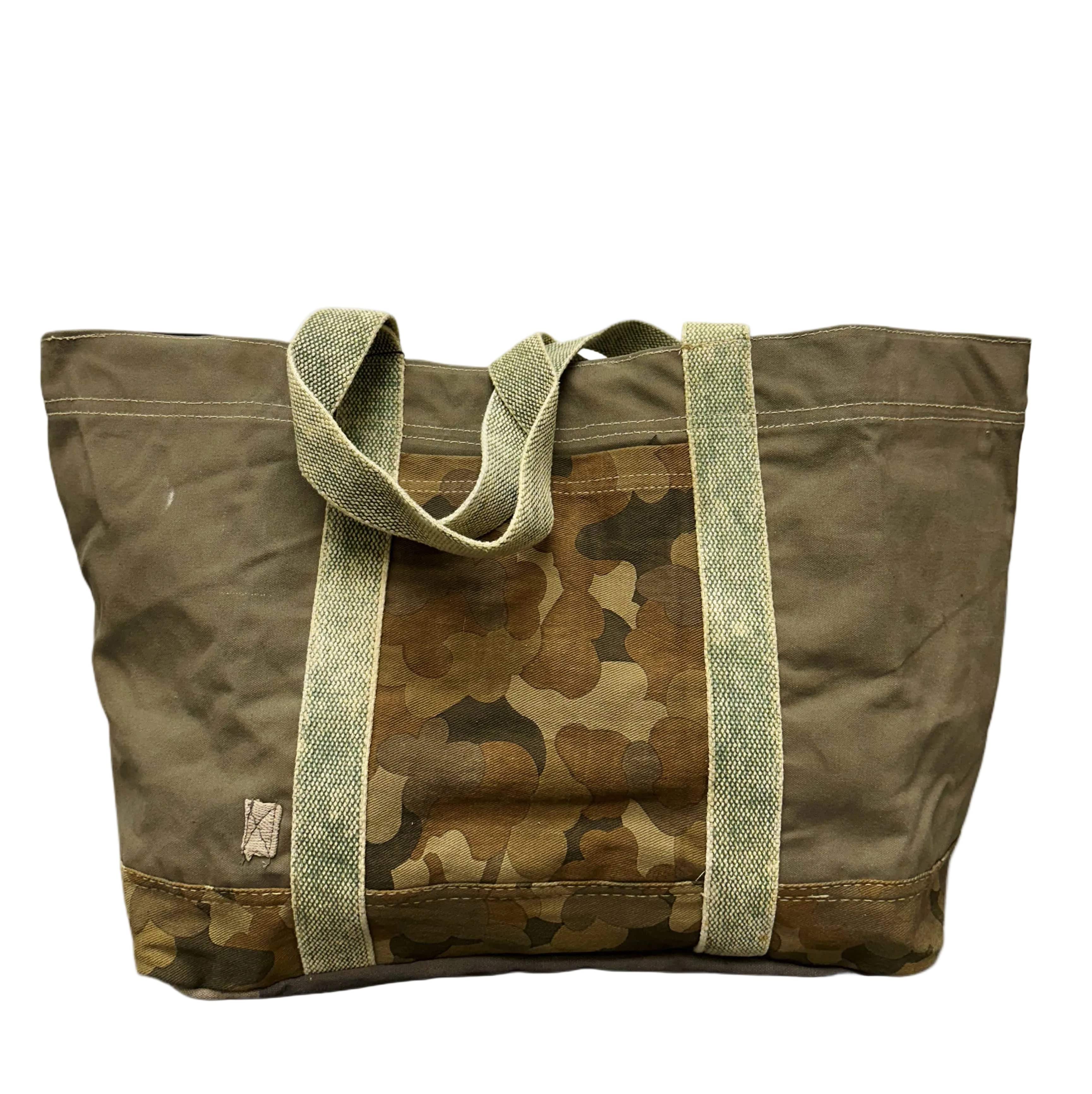 Vintage Addiction Bag Large Recycled Tent Tote with Camouflage