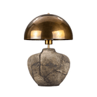 Mullan Lighting Lighting Antique Brass Lawson Ceramic Table Lamp with Brass Dome Shade