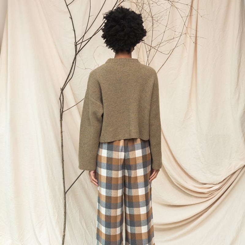 Beaumont Organic SHOP Leo Recycled Wool Jumper, Taupe Marl