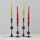 etúHOME SHOP Medium Pair, Merlot Glass Candlesticks