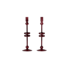 etúHOME SHOP Medium Pair, Merlot Glass Candlesticks
