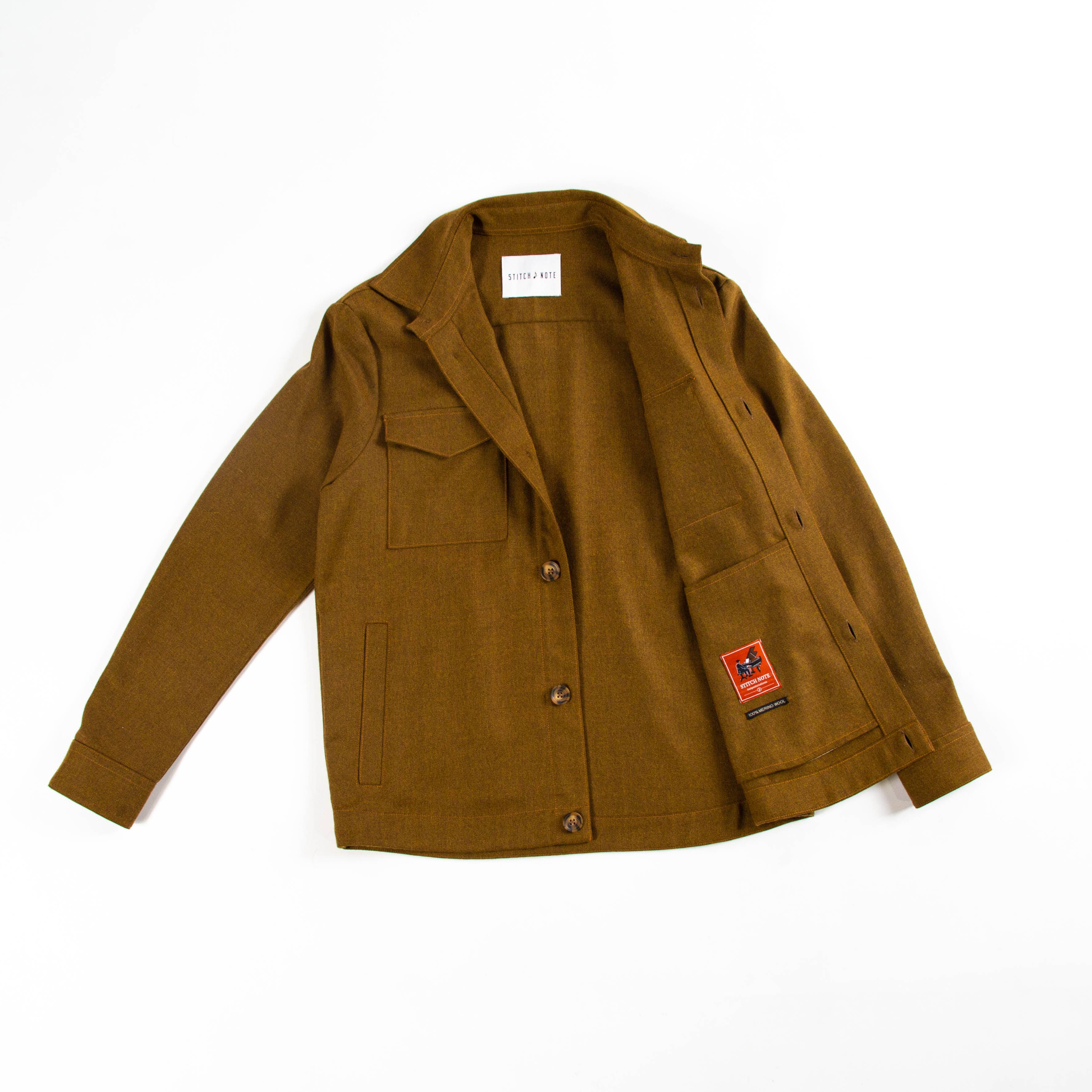 Stitch Note Clothing Small / Golden Melange Wool Jacket in Various Colors