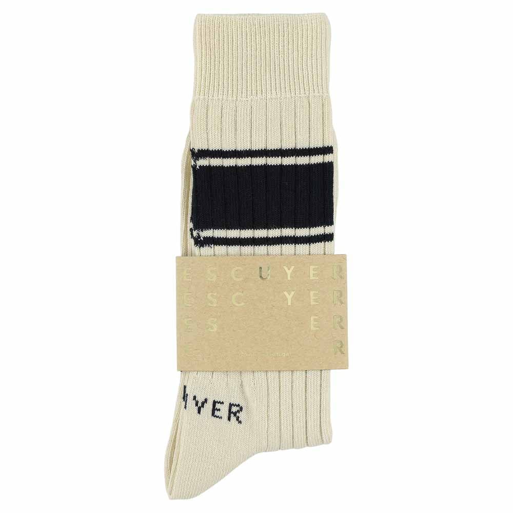 Escuyer Socks Men's Bold Stripe Logo Socks