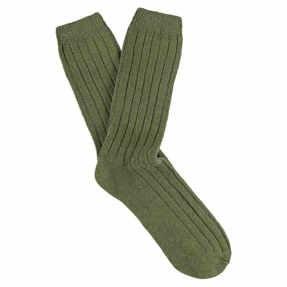 ESCUYER SHOP Khaki Men's Cashmere Crew Socks